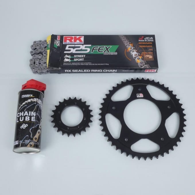 Kit chaîne FE pour scooter Gilera 800 GP CENTENARIO 2009 22x47 P525 Al105mm Neuf