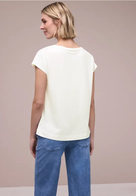 Shirt met hangende schouder en print