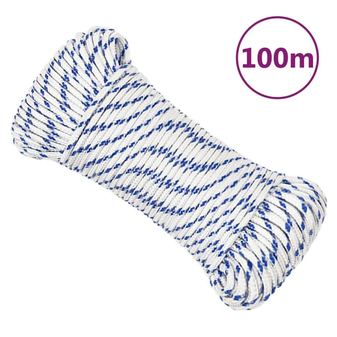 vidaXL - Boot - touw - 3 - mm - 100 - m - polypropyleen - wit