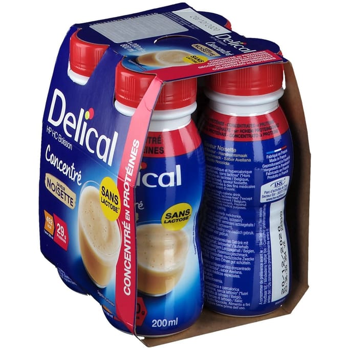 Delical HP HC Drank Geconcentreerde Hazelnoot 4x200 Drinkbare oplossing