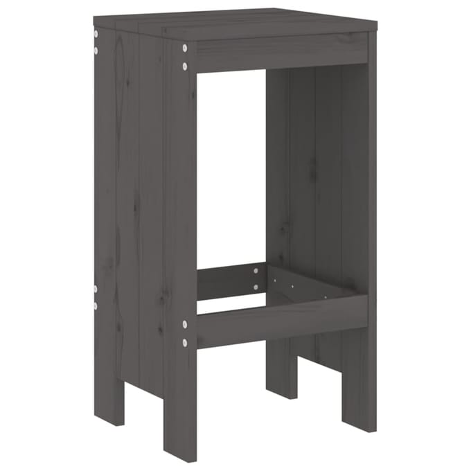 vidaXL - Barkrukken - 2 - st - 40x36x75 - cm - massief - grenenhout - grijs