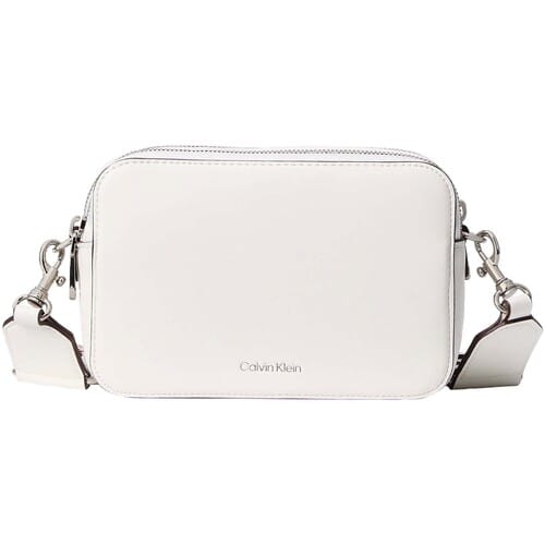 Calvin Klein Webbing Double Strap Crossover White Alyssum Taglia: OS | Borse Outlet | Donna | Bianco