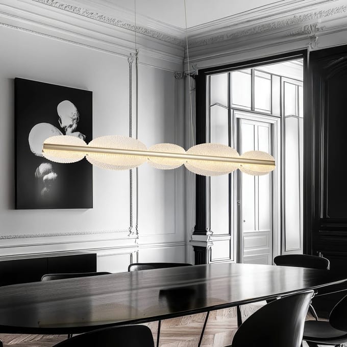 Viokef LED hanglamp Evana, zilverkleurig, lengte 120 cm, metaal