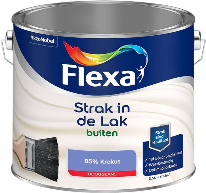 Flexa - Strak In De Lak Buitenlak Hoogglans - 85% Krokus - Mengverf - 2,5 L