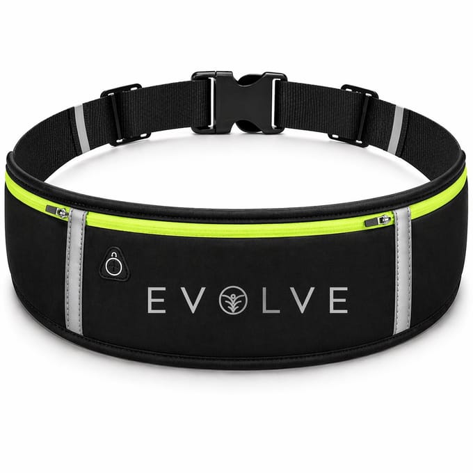 Fit Evolve Hardlopen Telefoonhouder – Hardloop Heupband – Hardloopriem – Sport Heupband – Running Belt – Verstelbaar & Reflecterend – Groen
