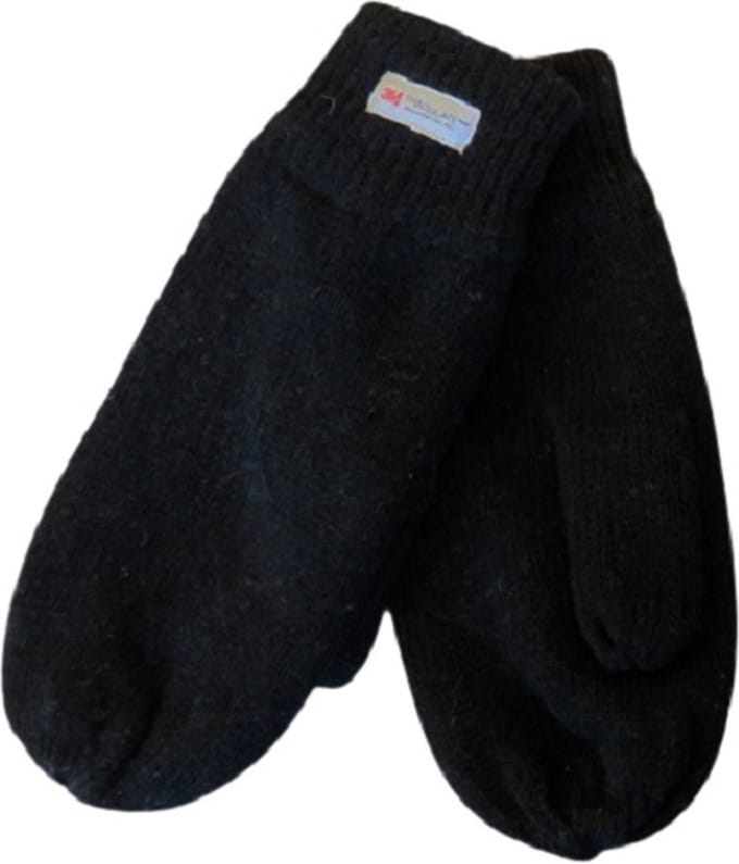 Thinsulate want dames gebreid zwart - 30% wol