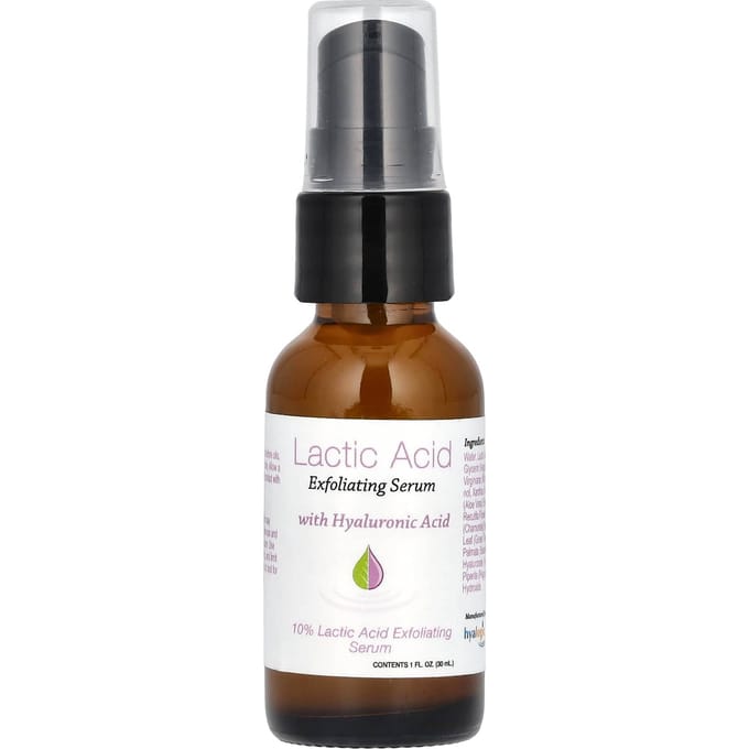 Hyalogic, Lactic Acid Exfoliating Serum with Hyaluronic Acid, 1 fl oz (30 ml) brown