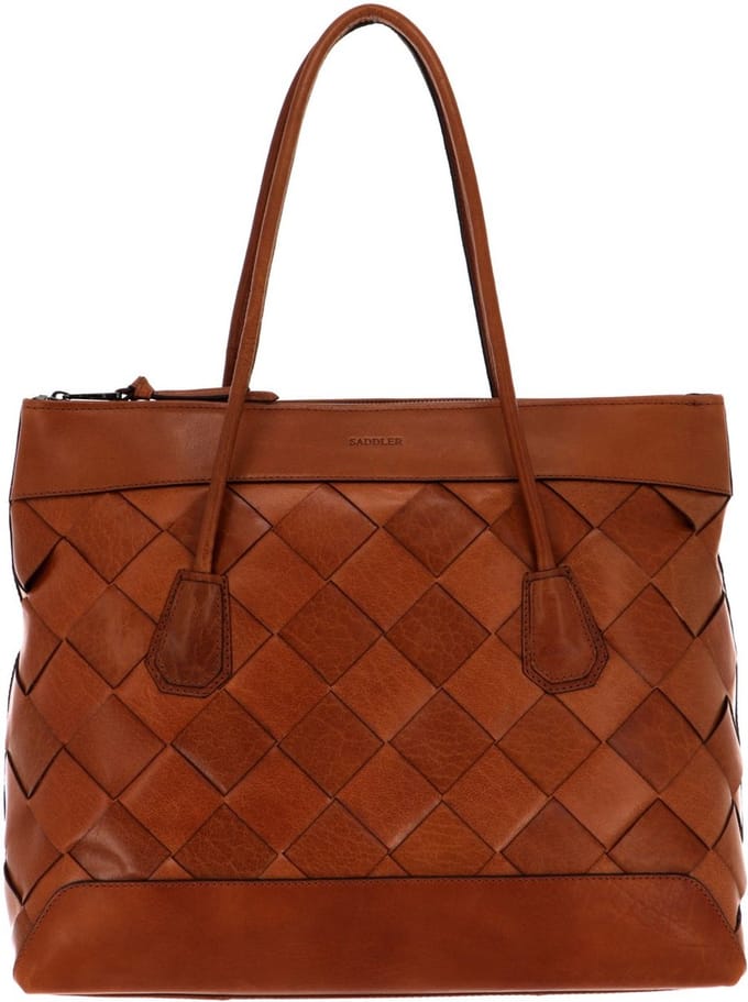 SADDLER Schoudertas Laptoptas met laptopvak Ystad Shoulder Bag Tan Bruine