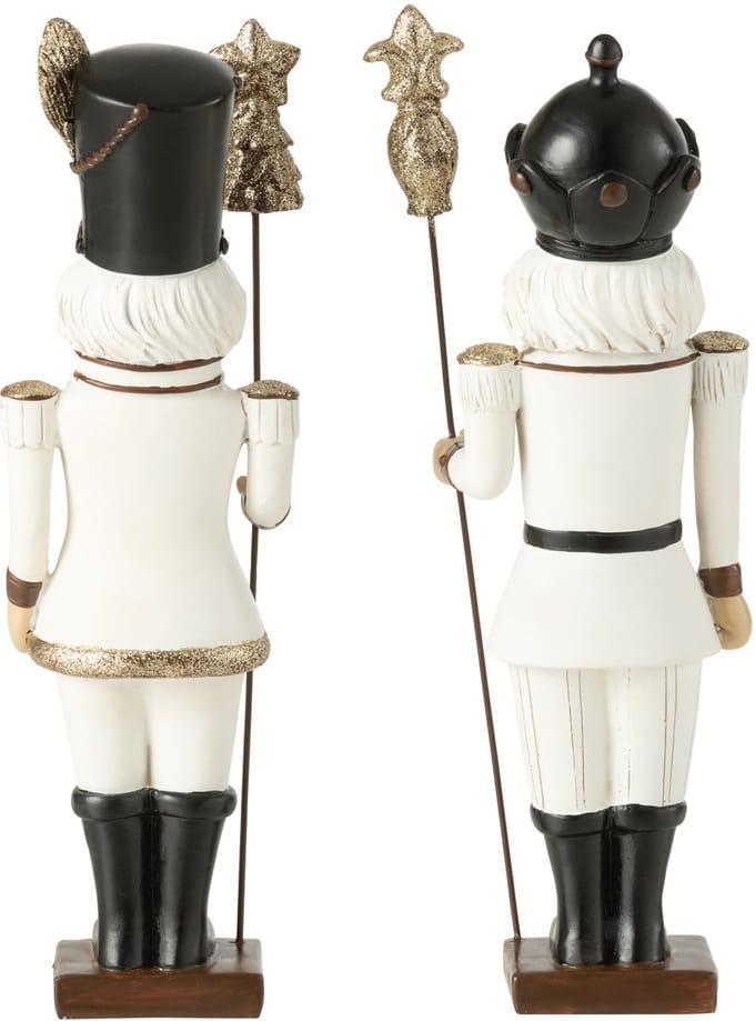 J-Line figuur Notenkraker - polyresin - mix - large - 2 stuks