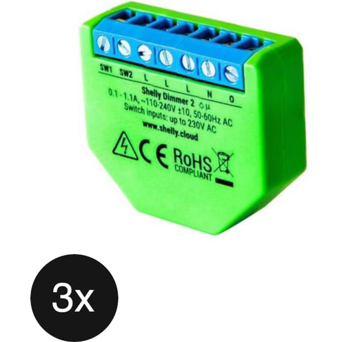 Shelly Dimmer 2 - Dimmer - Binnen - 200W - Groen