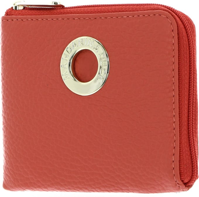MANDARINA DUCK Leren Portemonnee Mellow Leather Wallet Cayenne Rood