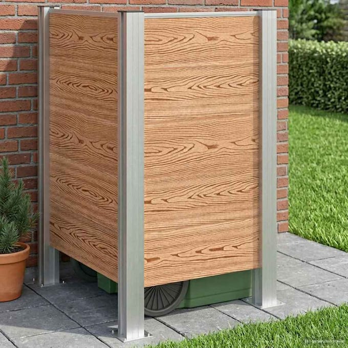 vidaXL - Afvalbak - Schutting - Bruin - 85 - x - 85 - x - 115 - cm - Aluminium - en - WPC