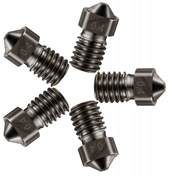 3D printer reserveonderdelen - 3D Printer Nozzles - 5-delige Hard Staal E3D V6 Nozzles, 0,4mm, 3D Printer Accessoires