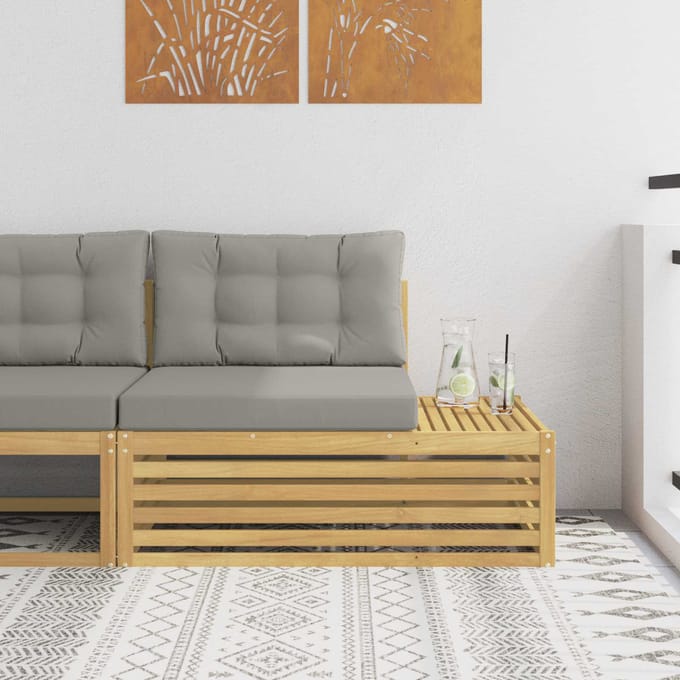 vidaXL - Buiten - eindsofa - Wit - 115 - x - 83 - x - 73 - cm - Massief - Acacia - Hout