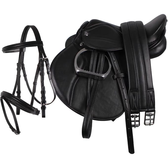 QHP - Compleet Zadelset - Maat Pony - Black