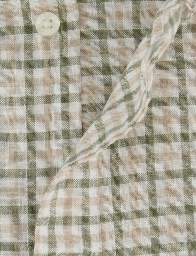 Overhemd Barbour Tailored Fit groen geruit borstzak