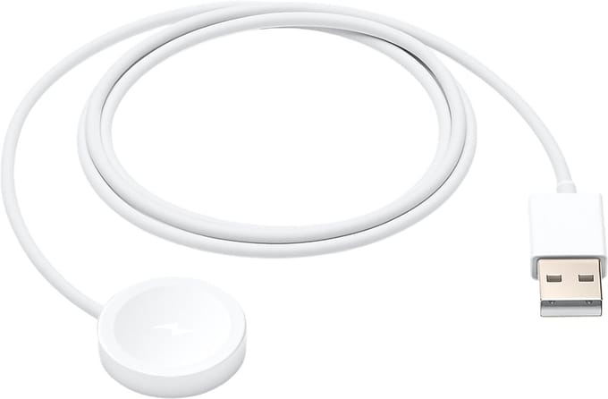 Hoco, Magnetische Oplader geschikt voor Apple Watch - Met 60cm USB-Kabel, Wit