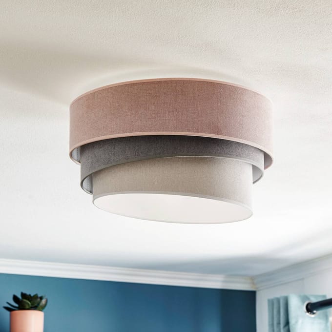 Duolla Plafondlamp Pastel Trio Ø 45 cm roze/grijs/lichtgrijs