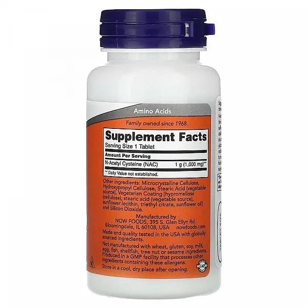 Now Foods - N-ACETYL-CYSTEINE 1000 MG. 120 TABS