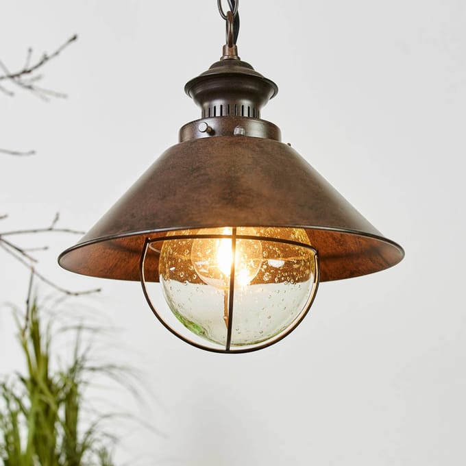FARO BARCELONA Hanglamp Nautica in antieke look, 26 cm