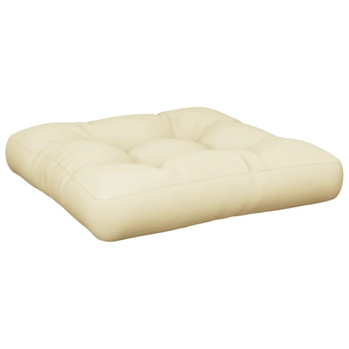 vidaXL - Palletkussen - 50x50x12 - cm - stof - crèmekleurig
