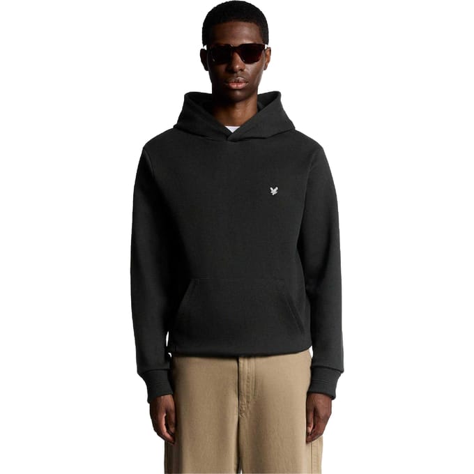 Lyle & Scott Heren Diagonaal Weefsel Hoodie (Zwart)