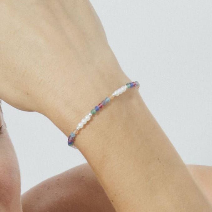 Luxenter Armband van veelkleurig glas met rhodiumafwerking - Sury