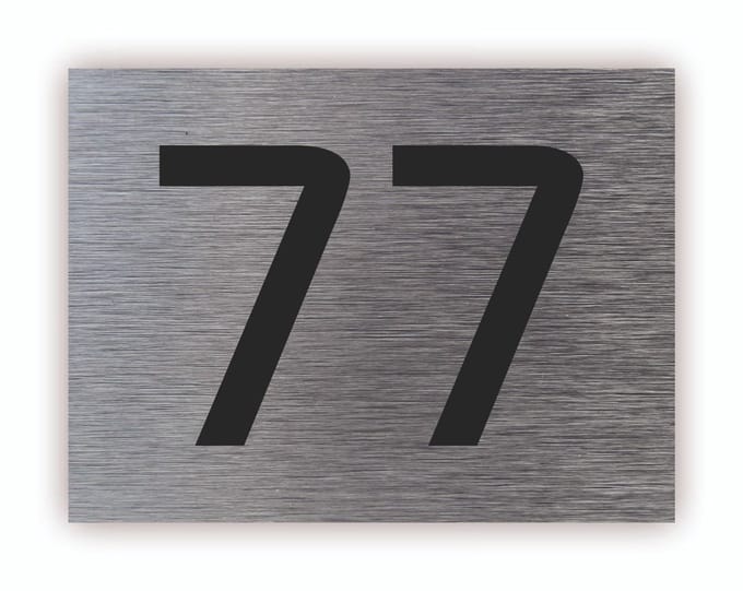 Dibond rvs look huisnummerbord voordeur 20x15cm DB97