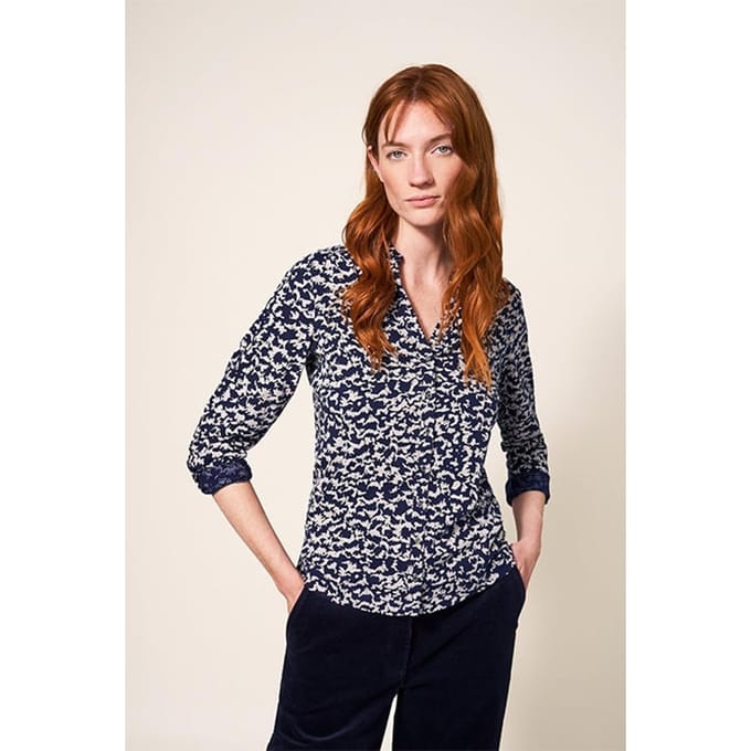 White Stuff Annie Jersey Shirt Natural Printed Taglia: 24 | Magliette intime Outlet | Donna