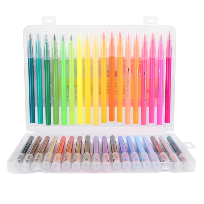 36 Kleur Zachte Punt Waterverf Pen Uitwasbare Schilderpen Tekenbenodigdheden yellow