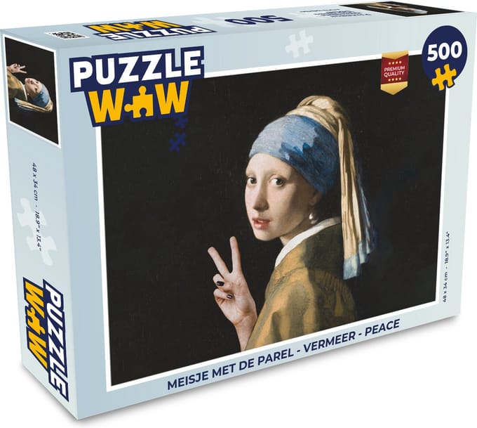 Puzzel Meisje met de parel - Vermeer - Peace - Legpuzzel - Puzzel 500 stukjes