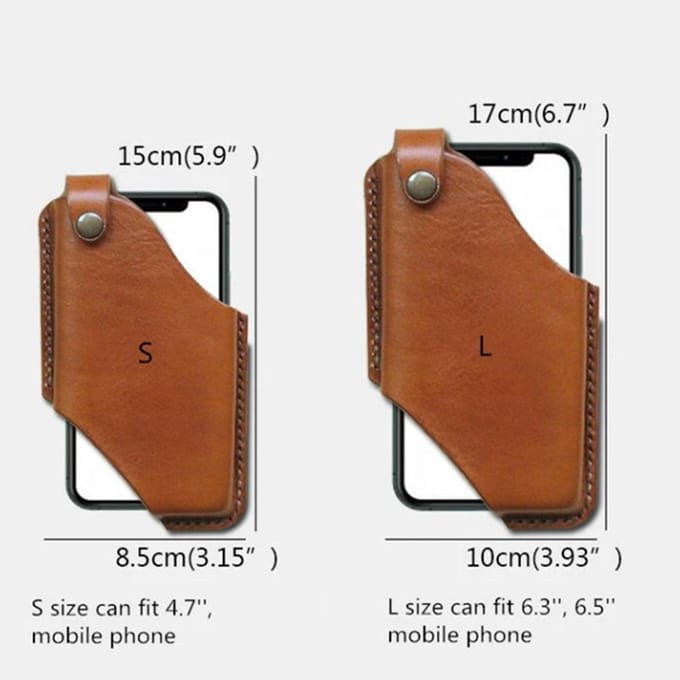 Retro PU Lederen Telefoonholster Professioneel Stijlvol Beschermend Mobiele Telefoon Riemtasje Holster zwart