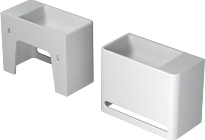 INK Hangar Fontein - 40x20x30cm - wasbak links - 0 kraangaten - polystone wit mat