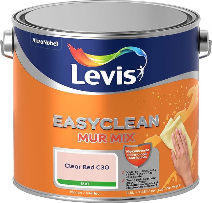 Levis - Easyclean Mur Mat Mix - Clear Red C30 - Mengverf - 2,5 L