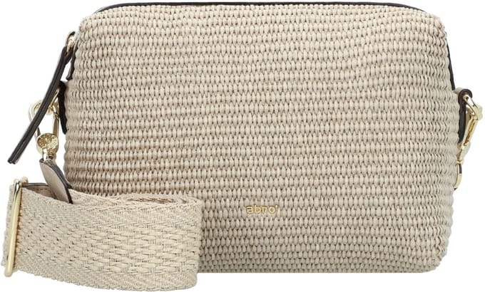 abro Schoudertas Fabric Raffia Shoulder Bag Kaia Sahara Beige