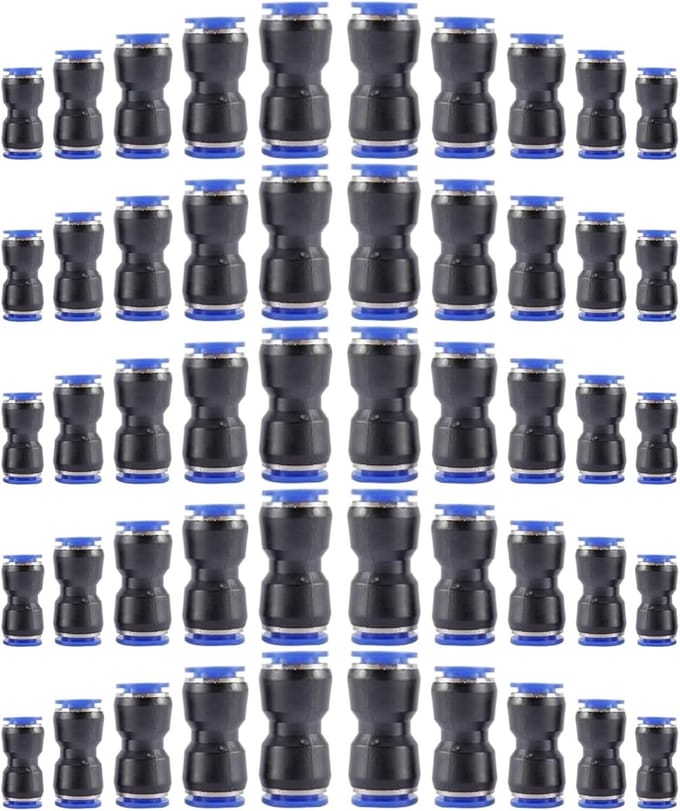 Lucht Snelkoppelingen - Perslucht Fittingen - Werkplaats Gebruik - 50 Stuks Set - Diverse Maten