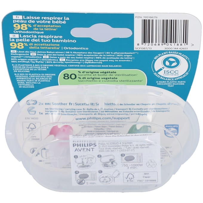 Philips Avent Ultra Air Fopspeen - 6-18 Mnd - 2 Stuks - Plant-based