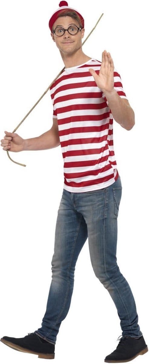 Wheres Wally Kit Red & White with T-Shirt Hat & Glasses