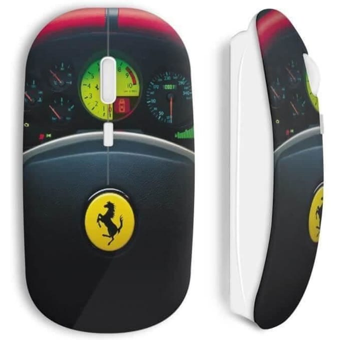 Souris sans fil - Ferrari - Volant voiture - USB wifi - Compatible Mac et PC - Noir