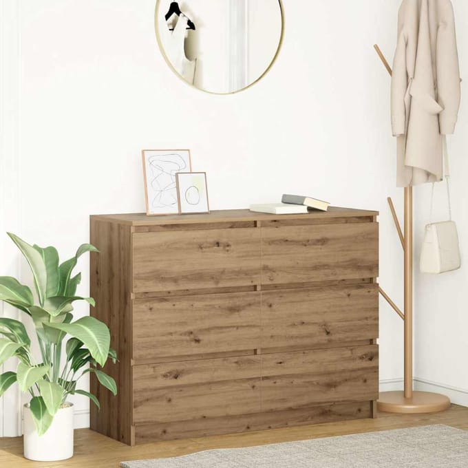 vidaXL - Dressoir - 100x35x76 - cm - spaanplaat - ambachtelijk - eikenkleurig