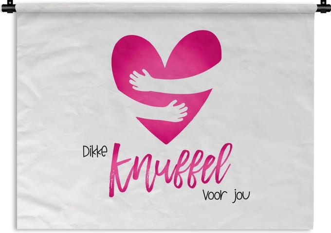 Wandkleed - Wanddoek - Beterschap - Quotes - Knuffels - 150x112 cm - Wandtapijt