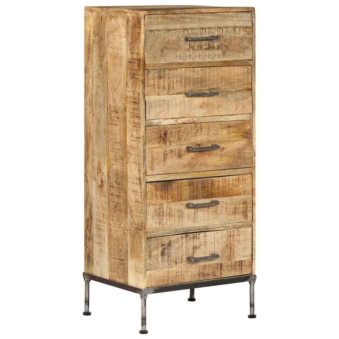 vidaXL - Ladekast - 45x35x106 - cm - massief - mangohout