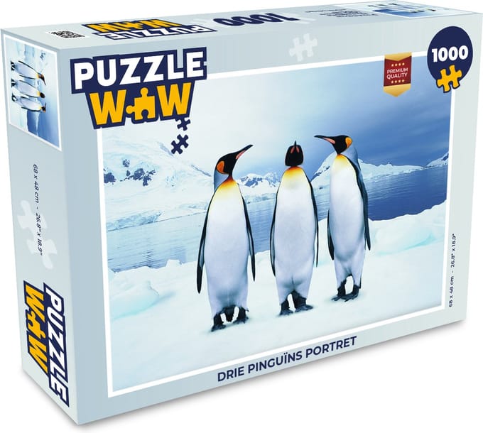 Puzzel Drie pinguïns portret - Legpuzzel - Puzzel 1000 stukjes volwassenen