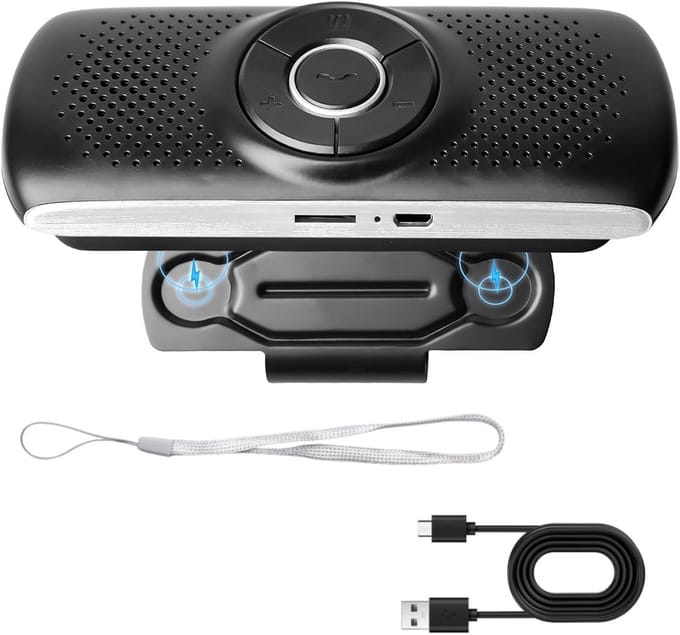 Bluetooth Carkit 5.0 met Speaker en Microfoon - Handsfree Bellen & Muziek Afspelen
