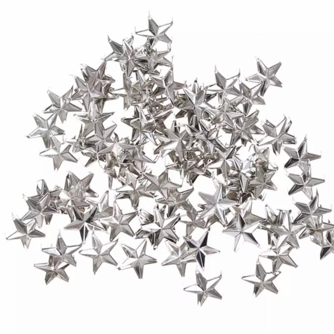 75- Ster- Kleding studs- Zilverkleur- 10 mm - Charme Bijoux