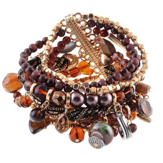 Behave - Magneetarmband bruintinten - Warme boho look najaar