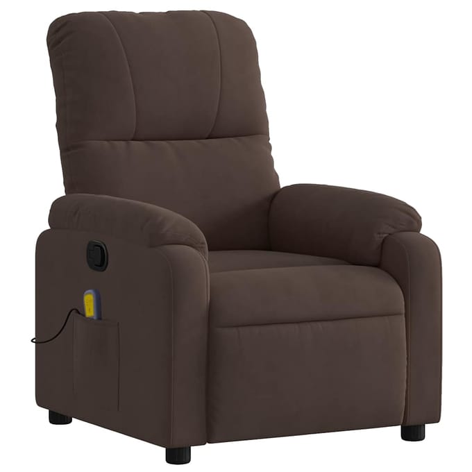 vidaXL - Massagestoel - van - microvezelstof - in - bruin