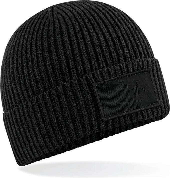 Beechfield Trendy muts met patch B442R - Black - One size