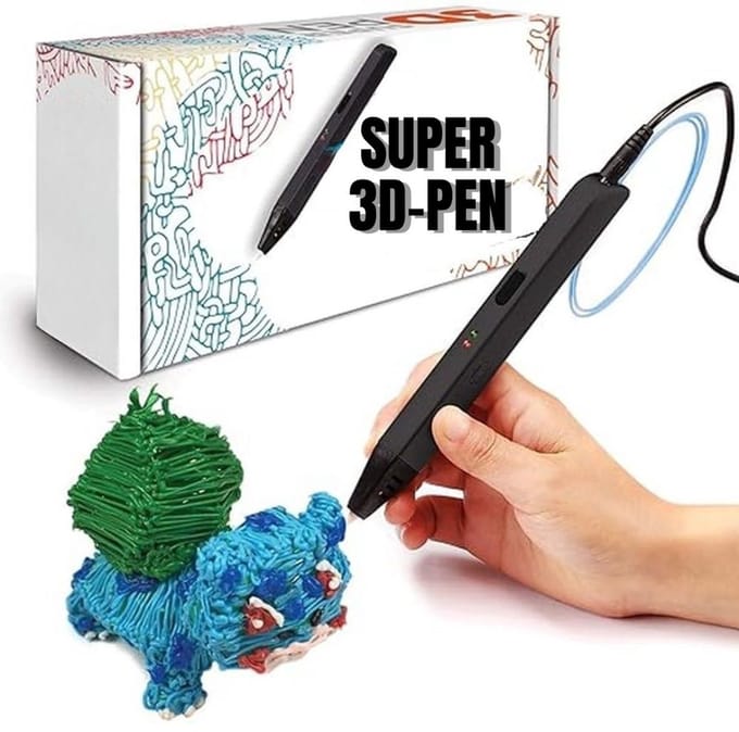 Quvo® 3D Pen Starterspakket - 3D Pen - Zwart - 11cm x 22cm x 6cm