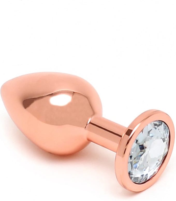 Rimba - Rosé Gouden Aluminium Buttplug Met Kristal